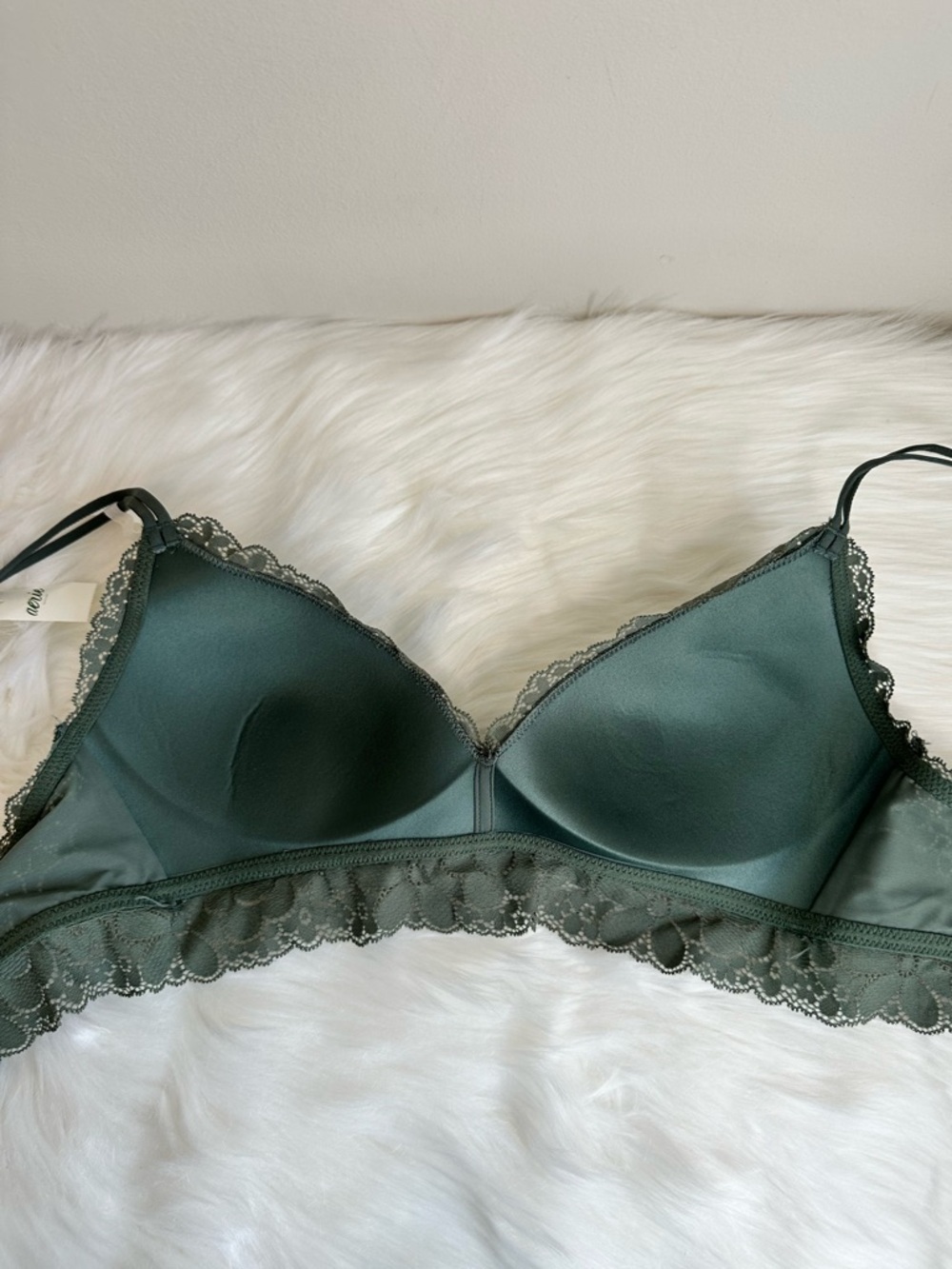 NWT Aerie Real Happy Lightly Lined Wireless Candy Lace Bra Royal Palm Size 34C - Picture 11 of 15